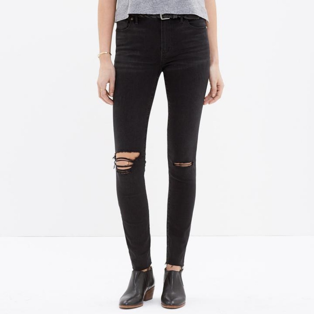 Madewell 9" high riser skinny skinny in black sea
